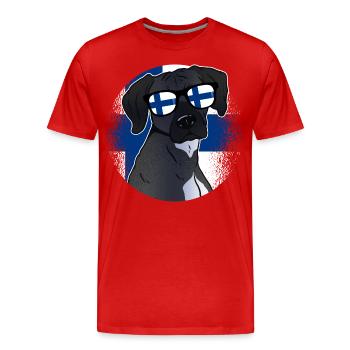 Finnland - Männer Premium Bio T-Shirt - Rot - Vorne - Damien (186cm)