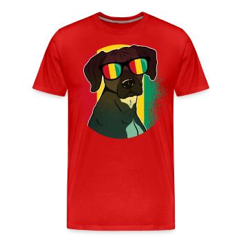 Guinée - T-shirt bio Premium Homme - rouge - Devant - Damien (186cm)