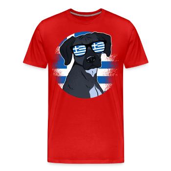 Griechenland - Männer Premium Bio T-Shirt - Rot - Vorne - Damien (186cm)