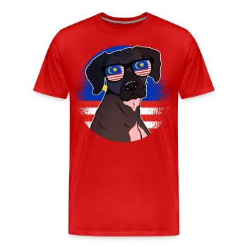 Malaysia - Men's Premium Organic T-Shirt - red - Front - Damien (186cm)