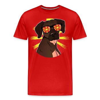 Macédoine du Nord - T-shirt bio Premium Homme - rouge - Devant - Damien (186cm)