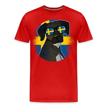 Schweden - Männer Premium Bio T-Shirt - Rot - Vorne - Damien (186cm)