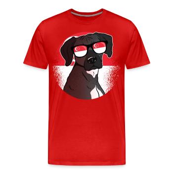 Singapore - Men's Premium Organic T-Shirt - red - Front - Damien (186cm)