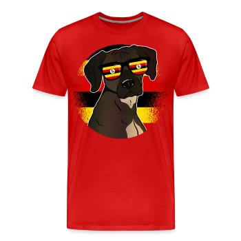 Uganda - Men's Premium Organic T-Shirt - red - Front - Damien (186cm)