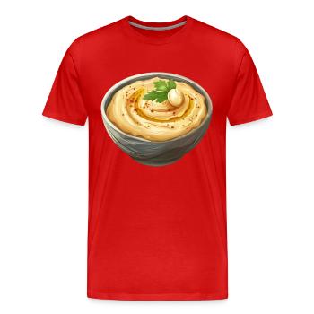 Bol de houmous oriental au persil - T-shirt bio Premium Homme - rouge - Devant - Damien (186cm)