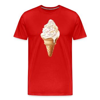 Eiskalte Süße Verführung Mit Streuseln - Männer Premium Bio T-Shirt - Rot - Vorne - Damien (186cm)