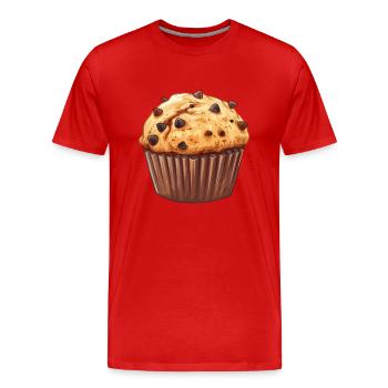 Delicious Chocolate Chips Muffin - Men's Premium Organic T-Shirt - red - Front - Damien (186cm)