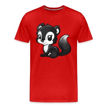 Niedlicher Skunk Mit Großen Augen - Männer Premium Bio T-Shirt - Rot - Vorne - Damien (186cm)