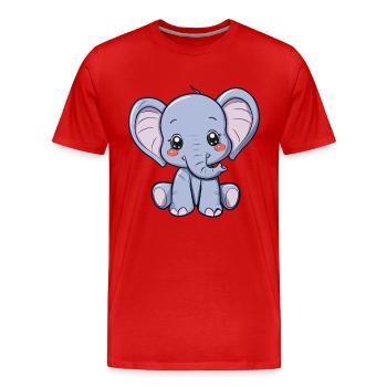 Petit éléphant mignon pour enfants - T-shirt bio Premium Homme - rouge - Devant - Damien (186cm)