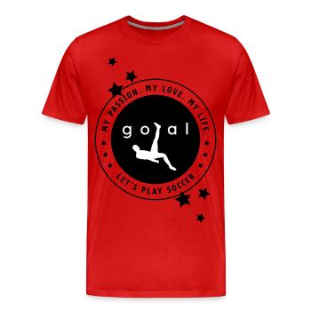 Passion pour le football - T-shirt bio Premium Homme - rouge - Devant - Damien (186cm)