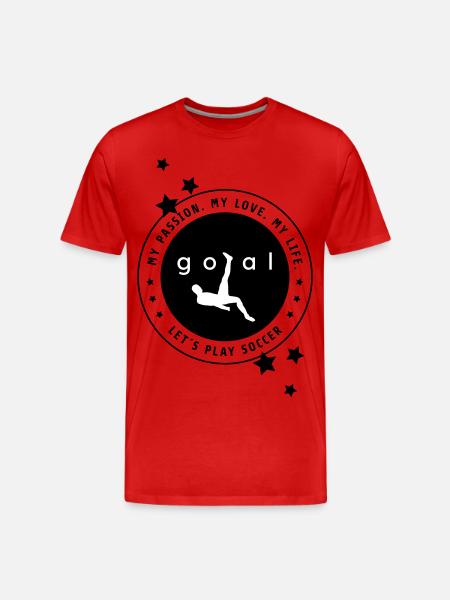 Leidenschaft Fußball - Männer Premium Bio T-Shirt - Rot