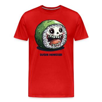 Sushi Monster - Männer Premium Bio T-Shirt - Rot - Vorne - Damien (186cm)