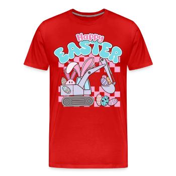Joyeuses Pâques - T-shirt bio Premium Homme - rouge - Devant - Damien (186cm)