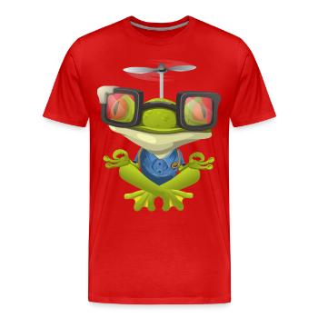 YOGA MÉDITATION BOUDDHA FROG Namaste de cadeau OM - T-shirt bio Premium Homme - rouge - Devant - Damien (186cm)