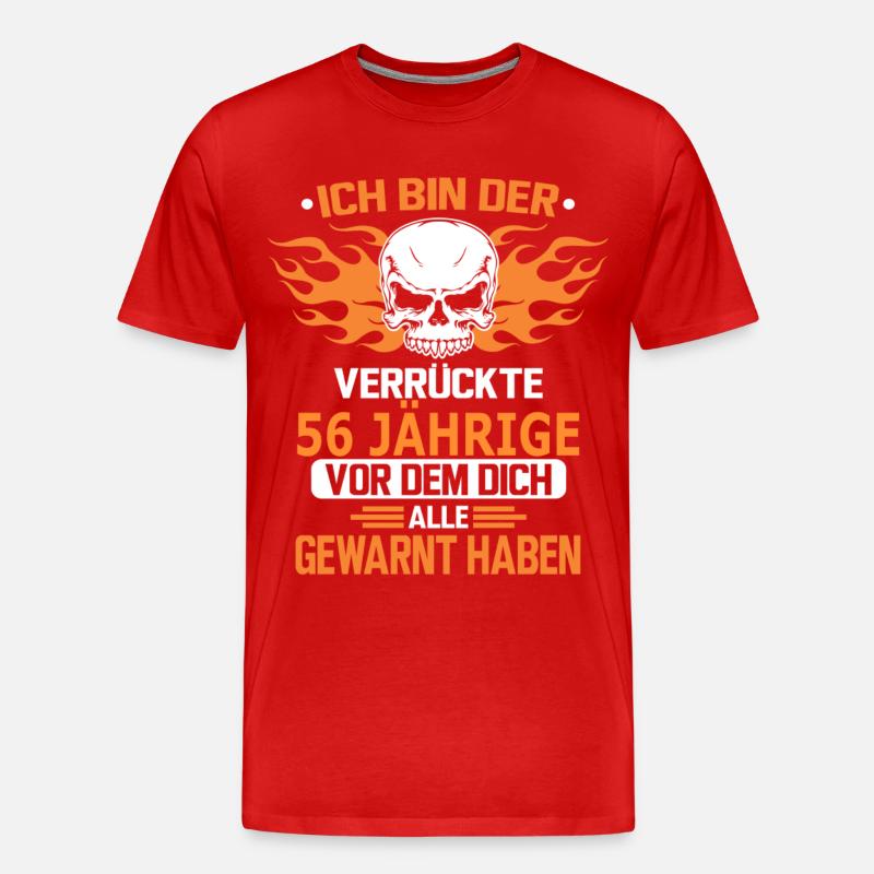 56 JÄHRIGE - Männer Premium Bio T-Shirt - Rot