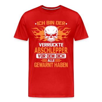 ABSCHLEPPER - Männer Premium Bio T-Shirt - Rot - Vorne - Damien (186cm)