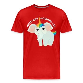 Pretty Isn't A Clothing Size - Elephant Unicorn - T-shirt bio Premium Homme - rouge - Devant - Damien (186cm)