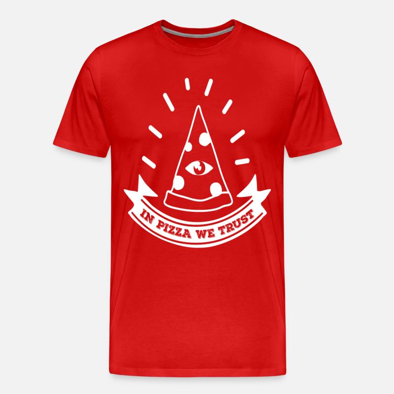 In Pizza We Trust - Männer Premium Bio T-Shirt - Rot