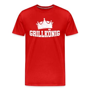 Grillkönig, grillen, Griller, Geschenk - Männer Premium Bio T-Shirt - Rot - Vorne - Damien (186cm)