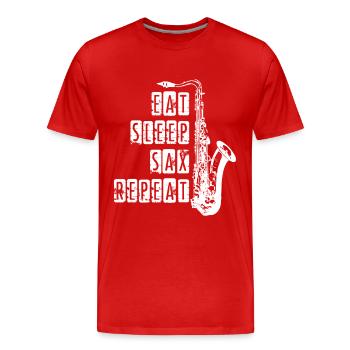 saxophone - T-shirt bio Premium Homme - rouge - Devant - Damien (186cm)