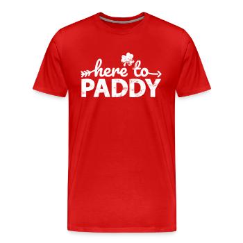 Drinking St.Patrick's Day Here To Paddy Shamrock - Men's Premium Organic T-Shirt - red - Front - Damien (186cm)