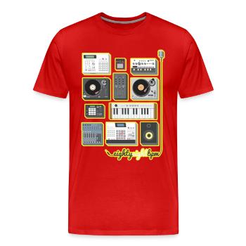 88 BPM ensemble complet (jaune / orange) - T-shirt bio Premium Homme - rouge - Devant - Damien (186cm)