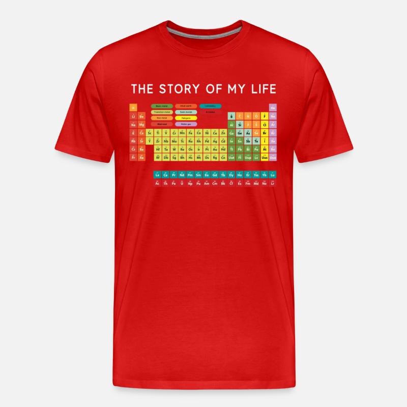 Chimiste Éléments Science Cool Fun Gift - T-shirt bio Premium Homme - rouge