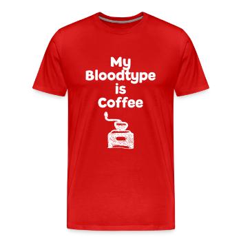 Coffee caffeine espresso cappuccino morning muffle - Men's Premium Organic T-Shirt - red - Front - Damien (186cm)