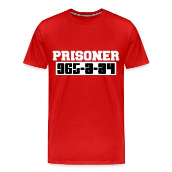 Prisonnier beau cadeau cool - T-shirt bio Premium Homme - rouge - Devant - Damien (186cm)