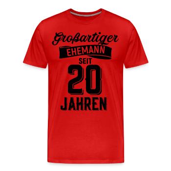 Ehemann Hochzeitstag - Männer Premium Bio T-Shirt - Rot - Vorne - Damien (186cm)
