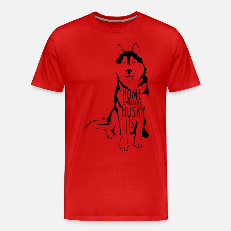 Husky - Männer Premium Bio T-Shirt - Rot