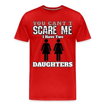 Fille de filles effrayée - T-shirt bio Premium Homme - rouge - Devant - Damien (186cm)