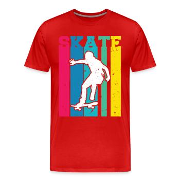SKATE Vintage Skate Skateboard T-Shirt - Männer Premium Bio T-Shirt - Rot - Vorne - Damien (186cm)