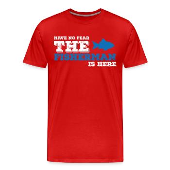 Fischer Angler Fischen Angeln Fisch Geschenkidee - Männer Premium Bio T-Shirt - Rot - Vorne - Damien (186cm)