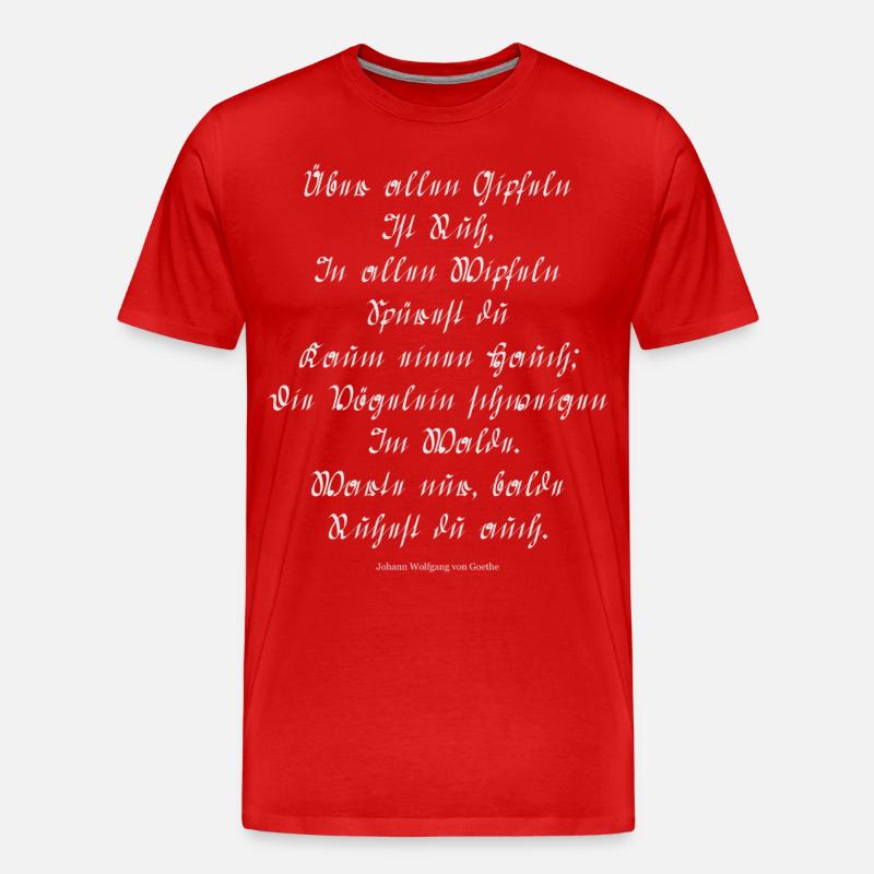 Wanderers Nachtlied - Männer Premium Bio T-Shirt - Rot
