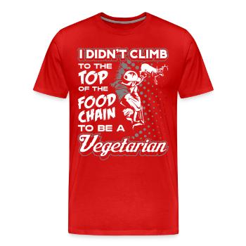 Mangeur de viande chasse chasseur cadeau de chasse - T-shirt bio Premium Homme - rouge - Devant - Damien (186cm)