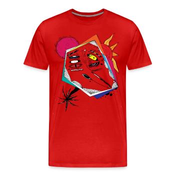 abstract art face gift shirt - Men's Premium Organic T-Shirt - red - Front - Damien (186cm)