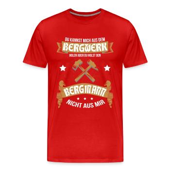 T-shirt pour le fier mineur et mineur - T-shirt bio Premium Homme - rouge - Devant - Damien (186cm)