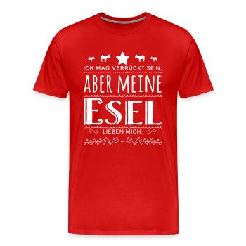 Witziger Spruch Esel Maultier Muli Geschenk - Männer Premium Bio T-Shirt - Rot - Vorne - Damien (186cm)