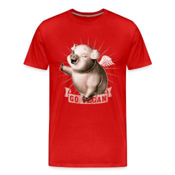 Go Vegan - T-shirt bio Premium Homme - rouge - Devant - Damien (186cm)