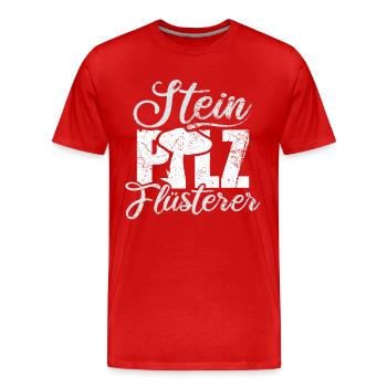 Steinpilz Fluesterer Pilzsammler - Männer Premium Bio T-Shirt - Rot - Vorne - Damien (186cm)