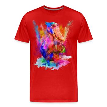 Shoebill oiseau aquarelle cadeau aquarelle - T-shirt bio Premium Homme - rouge - Devant - Damien (186cm)