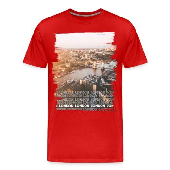 LONDON - Männer Premium Bio T-Shirt - Rot - Vorne - Damien (186cm)