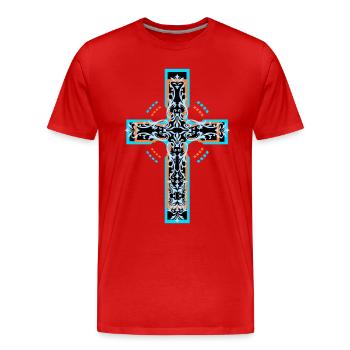 CrossEs Jesus Church God Pope Crucifix - Men's Premium Organic T-Shirt - red - Front - Damien (186cm)