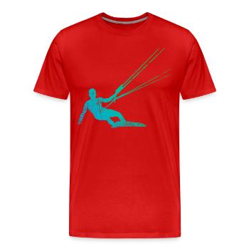Kitesurfen Kiteboarder - Männer Premium Bio T-Shirt - Rot - Vorne - Damien (186cm)
