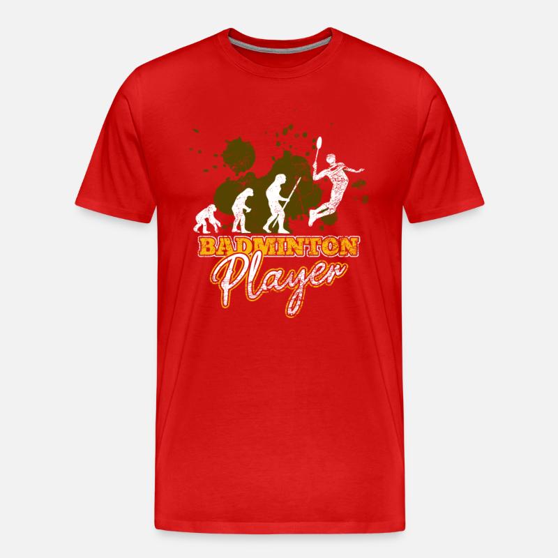 Cooles Badminton - Männer Premium Bio T-Shirt - Rot