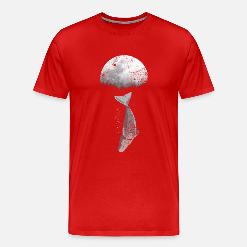 Wal Blauwal Pottwal Evolution - Männer Premium Bio T-Shirt - Rot