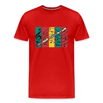 Flûte à bec flûte flûte - T-shirt bio Premium Homme - rouge - Devant - Damien (186cm)