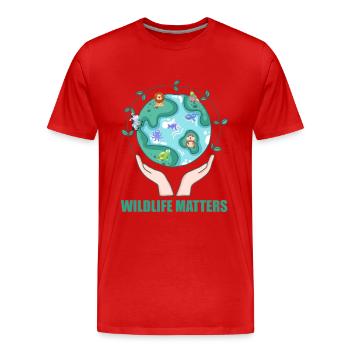idée cadeau drôle de conservation de l'environnement - T-shirt bio Premium Homme - rouge - Devant - Damien (186cm)