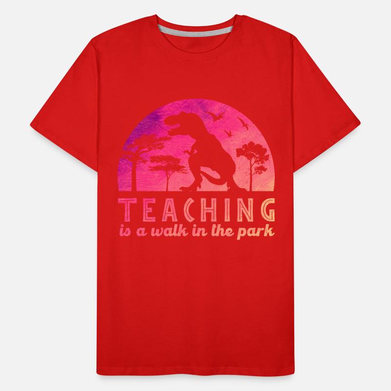 Cadeau d'école de professeur enseignant T-Rex T-shirt bio Premium Homme